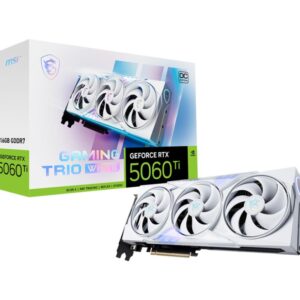 Graphics Card | MSI | NVIDIA GeForce RTX 5060 Ti | 16 GB | GDDR7 | 128 bit | PCIE 5.0 16x | Triple slot Fansink | 1xHDMI | 3xDisplayPort | 5060TI16GGAMTRIOOCWHITE
