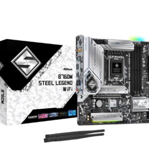 Mainboard | ASROCK | Intel B760 Express | LGA1700 | Micro-ATX | Memory DDR5 | Memory slots 4 | 1xPCI-Express 4.0 1x | 1xPCI-Express 5.0 16x | 4xM.2 | 1xHDMI | 1xDisplayPort | 2xUSB 2.0 | 5xUSB 3.2 | 1xUSB-C | 1xPS/2 | 1xRJ45 | 3xAudio port | B760MSTEELLEGENDWIFI