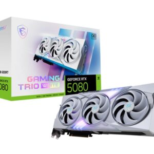 Graphics Card | MSI | NVIDIA GeForce RTX 5080 | 16 GB | GDDR7 | 256 bit | PCIE 5.0 16x | Dual Slot Fansink | 1xHDMI | 3xDisplayPort | 508016GGAMTRIOOCWHI