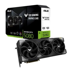 Graphics Card | ASUS | NVIDIA GeForce RTX 5080 | 16 GB | GDDR7 | 256 bit | PCIE 5.0 16x | Triple slot Fansink | 2xHDMI | 3xDisplayPort | TUF-RTX5080-O16G-GAMING