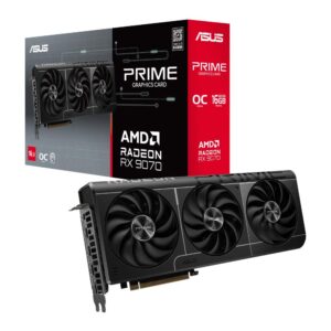 Graphics Card | ASUS | AMD Radeon RX 9070 | 16 GB | GDDR6 | 256 bit | PCIE 5.0 16x | Triple slot Fansink | 1xHDMI | 3xDisplayPort | PRIME-RX9070-O16G