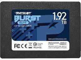SSD | PATRIOT | Burst Elite | 1.92TB | SATA 3.0 | 3D NAND | Write speed 320 MBytes/sec | Read speed 450 MBytes/sec | 2 5 | TBW 800 TB | PBE192TS25SSDR