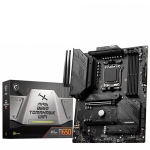 Mainboard | MSI | AMD B650 | SAM5 | ATX | Memory DDR5 | Memory slots 4 | 1xPCI-Express 1x | 2xPCI-Express 16x | 3xM.2 | 1xHDMI | 1xDisplayPort | 2xUSB 2.0 | 7xUSB 3.2 | 1xUSB-C | 1xOptical S/PDIF | 1xRJ45 | 5xAudio port | MAGB650TOMAHAWKWIFI