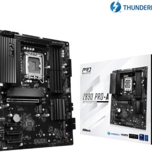 Mainboard | ASROCK | Intel Z890 | LGA1851 | ATX | Memory DDR5 | Memory slots 4 | 1xPCI-Express 4.0 1x | 2xPCI-Express 4.0 4x	 | 1xPCI-Express 5.0 16x | 1xM.2 | 1xHDMI | 1xDisplayPort | 4xUSB 2.0 | 2xUSB 3.2 type B | 1xUSB 3.2 | 1xUSB-C | 1xUSB-C w/Thunderbolt | 1xRJ45 | 3xAudio port | Z890PRO-A