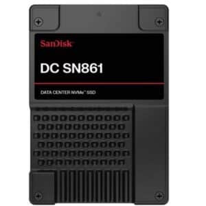 SSD | SANDISK | DC SN861 | 3.84TB | U.2 | PCIe Gen5 | NVMe | Write speed 7200 MBytes/sec | Read speed 13700 MBytes/sec | 15mm | SDS6BA138PSP9X30TS2526