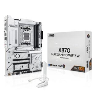 Mainboard | ASUS | AMD X870 | SAM5 | ATX | Memory DDR5 | Memory slots 4 | 1xPCI-Express 3.0 16x | 2xPCI-Express 4.0 16x | 1xPCI-Express 5.0 16x | 3xM.2 | 1xHDMI | 4xUSB 2.0 | 4xUSB 3.2 | 2xUSB-C | 1xOptical S/PDIF | 1xRJ45 | 3xAudio port | X870MAXGAMINGWIFI7W