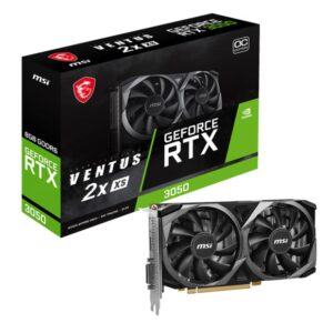 Graphics Card | MSI | NVIDIA GeForce RTX 3050 | 8 GB | GDDR6 | 128 bit | PCIE 4.0 8x | Dual Slot Fansink | 1xDVI-D | 1xHDMI | 1xDisplayPort | RTX3050VEN2XXS8GOC