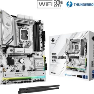 Mainboard | ASROCK | Intel B860 Express | LGA1851 | ATX | Memory DDR5 | Memory slots 4 | 1xPCI-Express 4.0 16x | 1xPCI-Express 5.0 16x | 1xM.2 | 1xHDMI | 1xDisplayPort | 1xAudio-Out | 1xMicrophone | 3xUSB 2.0 | 6xUSB 3.2 | 1xUSB-C w/Thunderbolt | 1xOptical S/PDIF | 1xRJ45 | B860STEELLEGENDWIFI