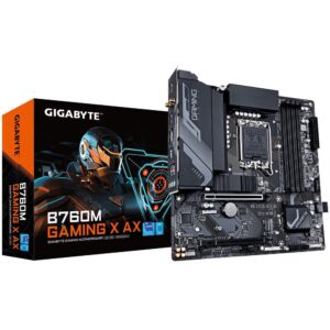 Mainboard | GIGABYTE | Intel B760 Express | LGA1700 | Micro-ATX | Memory DDR5 | Memory slots 4 | 1xPCI-Express 4.0 16x | 1xM.2 | 1xHDMI | 1xDisplayPort | 5xUSB 2.0 | 3xUSB 3.2 | 1xRJ45 | 3xAudio port | B760MGAMINGXAX1.1