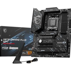 Mainboard | MSI | AMD X870 | SAM5 | ATX | Memory DDR5 | Memory slots 4 | 2xPCI-Express 3.0 1x | 1xPCI-Express 4.0 4x	 | 1xPCI-Express 5.0 16x | 3xM.2 | 1xHDMI | 4xUSB 2.0 | 2xUSB 3.1 | 2xUSB 3.2 | 2xUSB-C | 1xRJ45 | 3xAudio port | 2xRF-Out | X870GAMINGPLUSWIFI