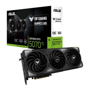 Graphics Card | ASUS | NVIDIA GeForce RTX 5070 Ti | 16 GB | GDDR7 | 256 bit | PCIE 5.0 16x | Triple slot Fansink | 2xHDMI | 2xDisplayPort | TUF-RTX5070TI-O16G-GAMING