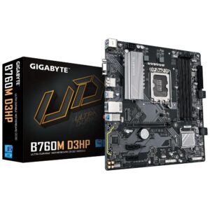 Mainboard | GIGABYTE | Intel B760 Express | LGA1700 | Micro-ATX | Memory DDR5 | Memory slots 4 | 2xPCI-Express 3.0 1x | 1xPCI-Express 4.0 16x | 2xM.2 | 1x15pin D-sub | 1xHDMI | 1xDisplayPort | 2xUSB 2.0 | 5xUSB 3.2 | 1xUSB-C | 1xPS/2 | 1xRJ45 | 3xAudio port | B760MD3HP1.0