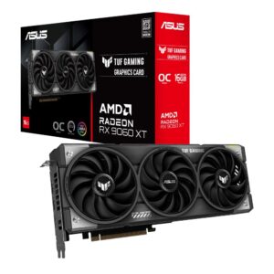 Graphics Card | ASUS | AMD Radeon RX 9060 XT | 16 GB | GDDR6 | 128 bit | PCIE 5.0 16x | Triple slot Fansink | 1xHDMI | 2xDisplayPort | TUF-RX9060XT-O16G-GAMING