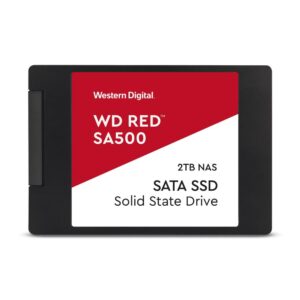 SSD | WESTERN DIGITAL | Red SA500 | 2TB | SATA 3.0 | Write speed 530 MBytes/sec | Read speed 560 MBytes/sec | 2 5 | TBW 1300 TB | MTBF 2000000 hours | WDS200T1R0A