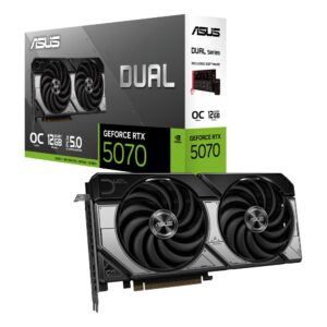 Graphics Card | ASUS | NVIDIA GeForce RTX 5070 | 12 GB | GDDR7 | 192 bit | PCIE 5.0 16x | Dual Slot Fansink | 1xHDMI | 3xDisplayPort | DUAL-RTX5070-O12G