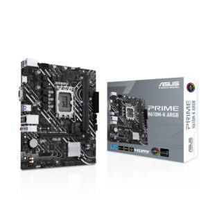 Mainboard | ASUS | Intel H610 | LGA1700 | Micro-ATX | Memory DDR5 | Memory slots 2 | 1xPCI-Express 3.0 1x | 1xPCI-Express 4.0 16x | 1xM.2 | 1x15pin D-sub | 1xHDMI | 1xAudio-In | 1xAudio-Out | 1xMicrophone | 4xUSB 2.0 | 2xUSB 3.2 | 1xPS/2 | 1xRJ45 | PRIMEH610M-KARGB