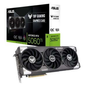 Graphics Card | ASUS | NVIDIA GeForce RTX 5060 Ti | 16 GB | GDDR7 | 128 bit | PCIE 5.0 16x | Triple slot Fansink | 1xHDMI | 3xDisplayPort | TUF-RTX5060TI-O16GGAMING