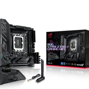 Mainboard | ASUS | Intel Z790 | MiniITX | Memory DDR5 | Memory slots 2 | 1xPCI-Express 5.0 16x | 2xM.2 | 1xHDMI | 2xUSB 2.0 | 4xUSB 3.2 | 1xUSB-C | 2xUSB-C w/Thunderbolt | 1xRJ45 | ROGSTRIXZ790-IGAMWIFI