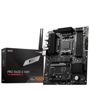 Mainboard | MSI | AMD B650 | SAM5 | ATX | Memory DDR5 | Memory slots 4 | 1xPCI-Express 1x | 2xPCI-Express 16x | 2xM.2 | 1xHDMI | 1xDisplayPort | 7xUSB 3.2 | 1xUSB-C | 1xRJ45 | 6xAudio port | PROB650-SWIFI