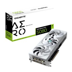 Graphics Card | GIGABYTE | NVIDIA GeForce RTX 5080 | 16 GB | GDDR7 | 256 bit | PCIE 5.0 16x | GPU 2617 MHz | Dual Slot Fansink | GV-N5080AEROOC-16GD1.0