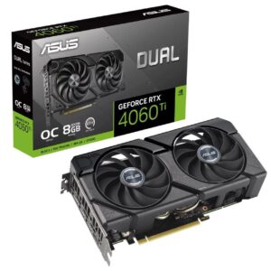 Graphics Card | ASUS | NVIDIA GeForce RTX 4060 Ti | 8 GB | GDDR6 | 128 bit | PCIE 4.0 16x | GPU 2565 MHz | Dual Slot Fansink | 1xHDMI | 3xDisplayPort | DUAL-RTX4060TI-O8G-EVO