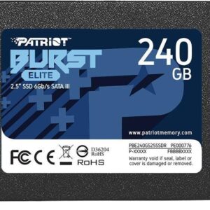 SSD | PATRIOT | Burst Elite | 240GB | SATA 3.0 | 3D NAND | Write speed 320 MBytes/sec | Read speed 450 MBytes/sec | 2 5 | TBW 100 TB | PBE240GS25SSDR