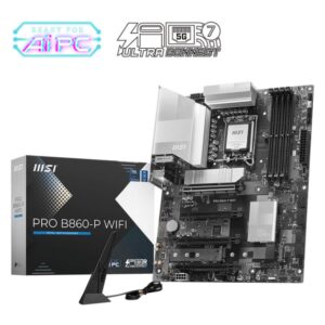 Mainboard | MSI | Intel B860 Express | LGA1851 | ATX | Memory DDR5 | Memory slots 4 | 2xPCI-Express 4.0 1x | 1xPCI-Express 4.0 4x	 | 1xPCI-Express 5.0 16x | 3xM.2 | 1xHDMI | 1xDisplayPort | 8xUSB 2.0 | 2xUSB 3.2 | 1xUSB-C | 1xRJ45 | 3xAudio port | 1xThunderbolt | PROB860-PWIFI
