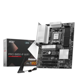 Mainboard | MSI | AMD B850 | SAM5 | ATX | Memory DDR5 | Memory slots 4 | 4xPCI-Express 16x | 3xM.2 | 1xHDMI | 1xAudio-In | 1xAudio-Out | 4xUSB 2.0 | 2xUSB 3.2 | 2xUSB-C | 1xOptical S/PDIF | 1xRJ45 | PROB850-PWIFI